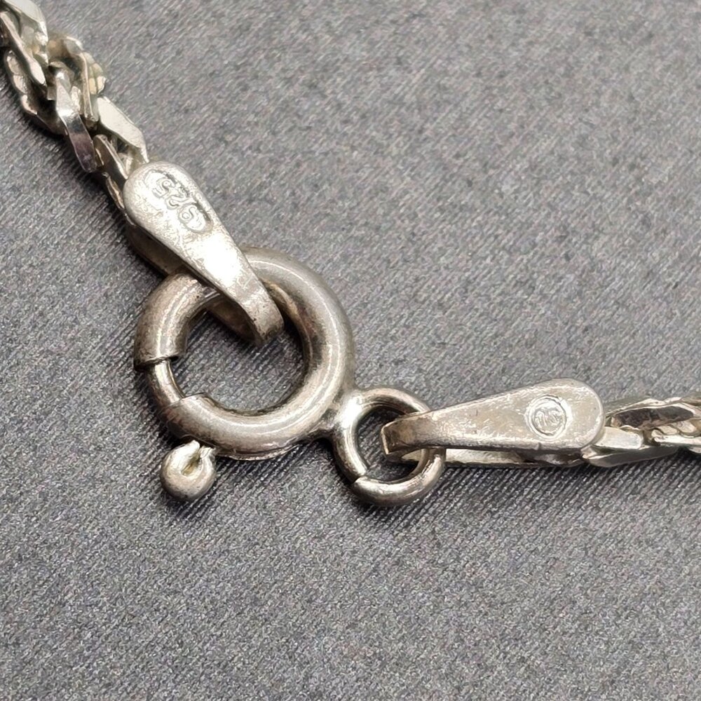 VTG Diamond Cut Rope Chain Necklace 20" 925 Italy Sterling Silver 2mm - Picture 3 of 9